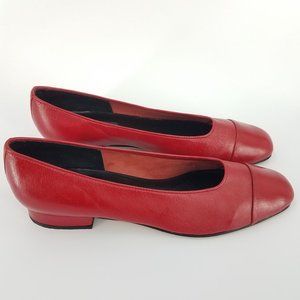 Vaneli Red Leather Flats